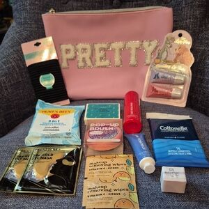 ✈️✈️TSA APPROVED AMENITIES KIT! Pink Cosmetic Bag with Beauty Products